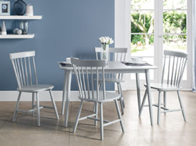 Julian Bowen Torino Living and Dining Collection in Grey Laquered Finish